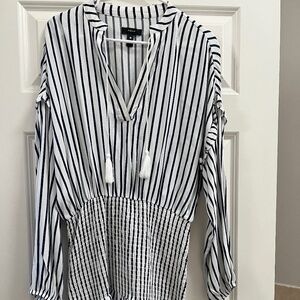 Blue and white summer dress